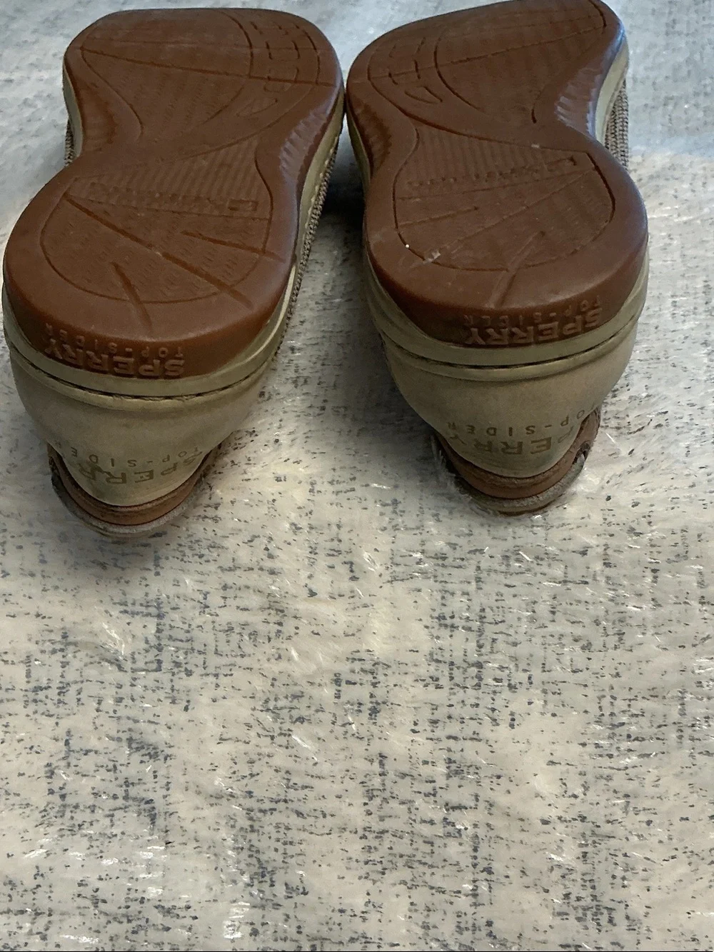 Sperry Tan & Beige Leather Moccasin Flats
